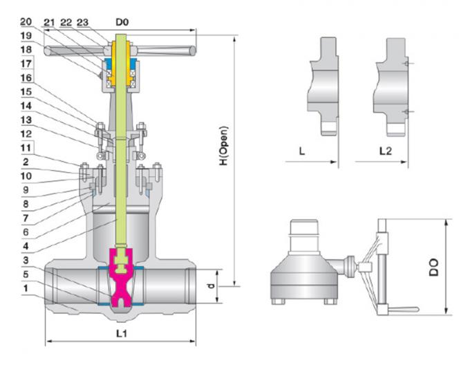 Pressure seal gate valve class 1500