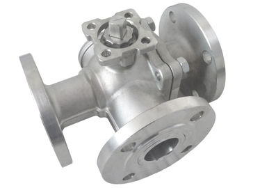China Floating Type Three Way Ball Valve Hand Lever Gear Pneumatic Operation supplier