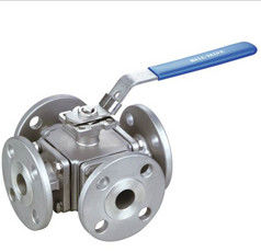 4 Way Flanged Ball Valve CL150 Pressure 1/2&quot; - 3&quot; Size High Performance