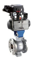 Stainless Steel Flanged V Type Ball Valve Pneumatic With Maximum Security