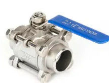 3PC Stainless Steel BW SW Floating Ball Valve Blow - Out Proof Stem Lever Operation